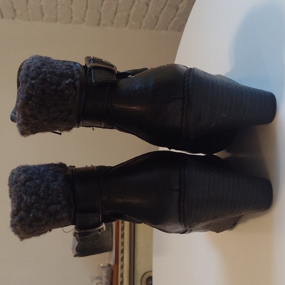 Aliandra Black Wedge Heel Black Winter Fall Boots Size 6 - Picture 16 of 16